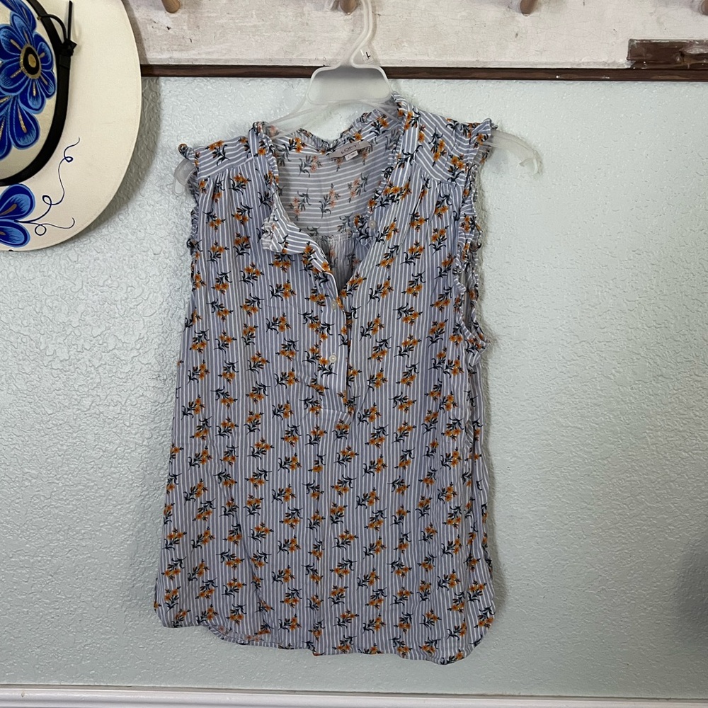 Loft Sleeveless Floral Print Top